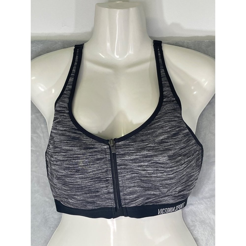 Victoria secret womens size 36C Knockout Underwire Sports Bra Zipper Front Closu